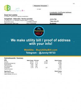 Hungary Phone Utility Bill Sample